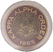 Kappa Alpha Order fraternity coin in an AirTite holder