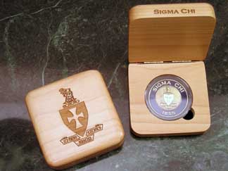 Sigma Chi laser engraved AirTite holder presentation box