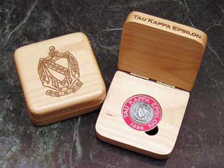 Tau Kappa Epsilon laser engraved challenge coin presentation box